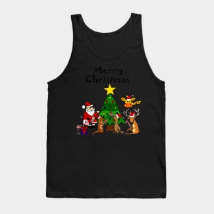 Santa and Friends Merry Christmas Pattern Children 1 Tank Top